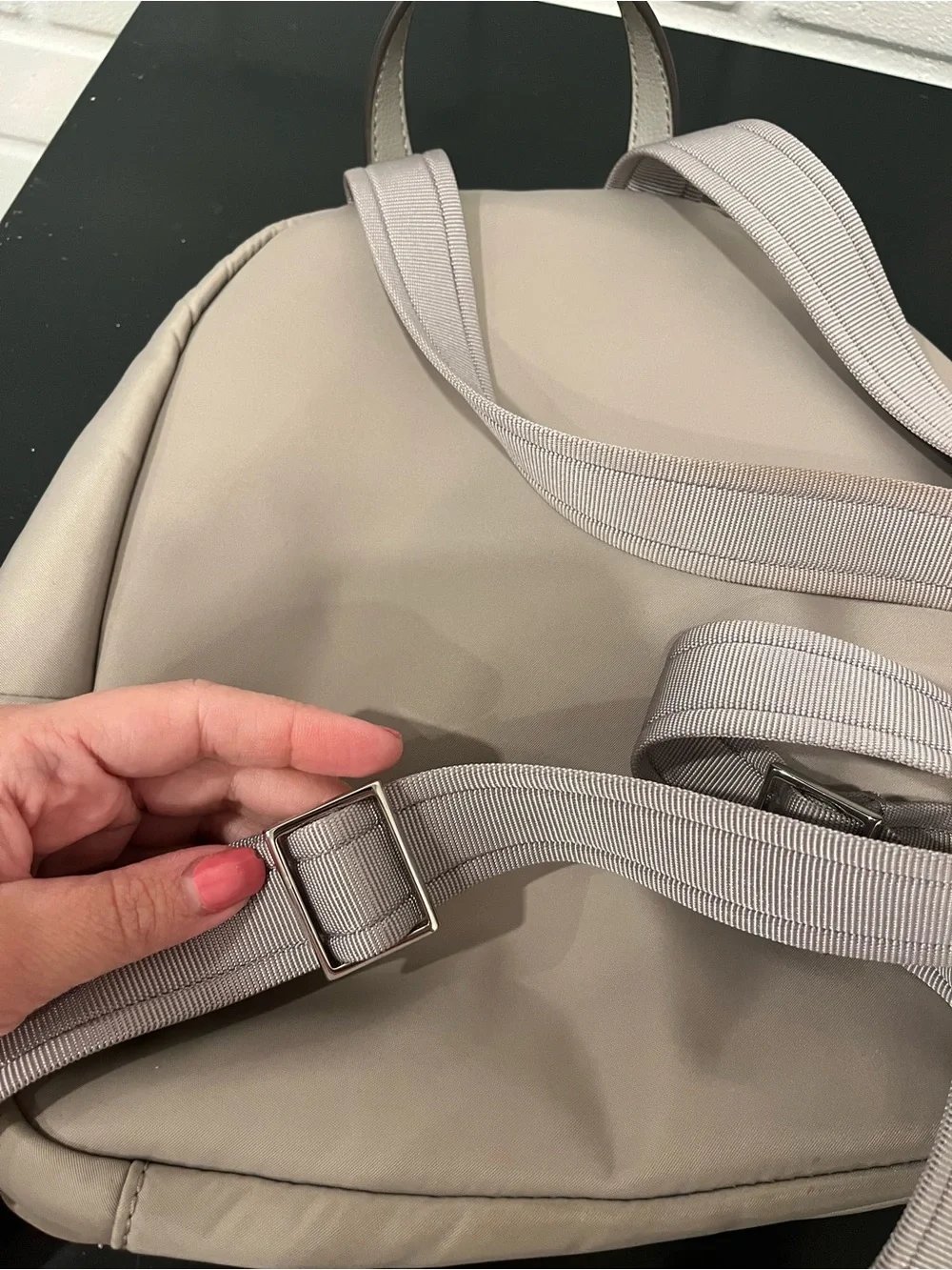 Kate Spade New York Sam Nylon Medium Backpack Beige Taupe Lightweight